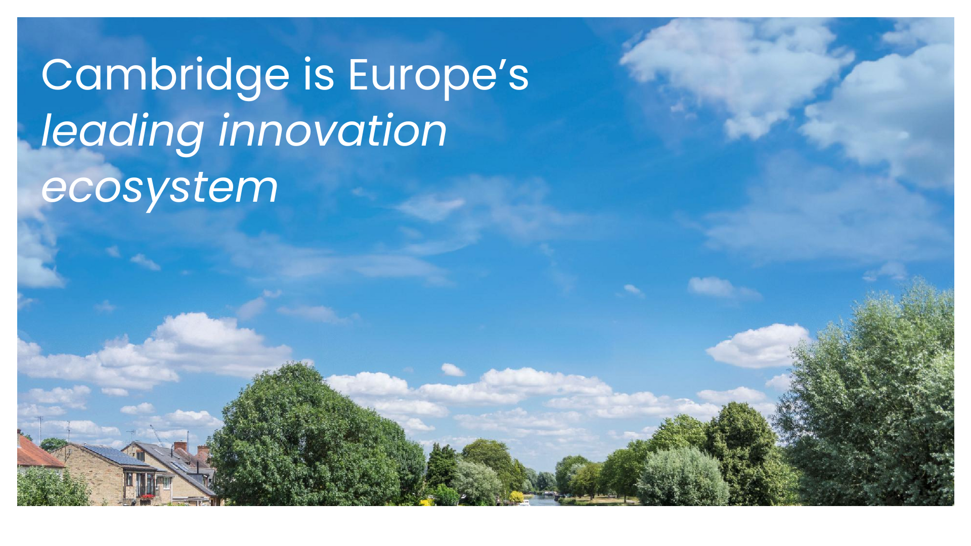 Cambridge is Europe's leading innovation ecosystem - scenic view of Cambridgeshire countryside with village